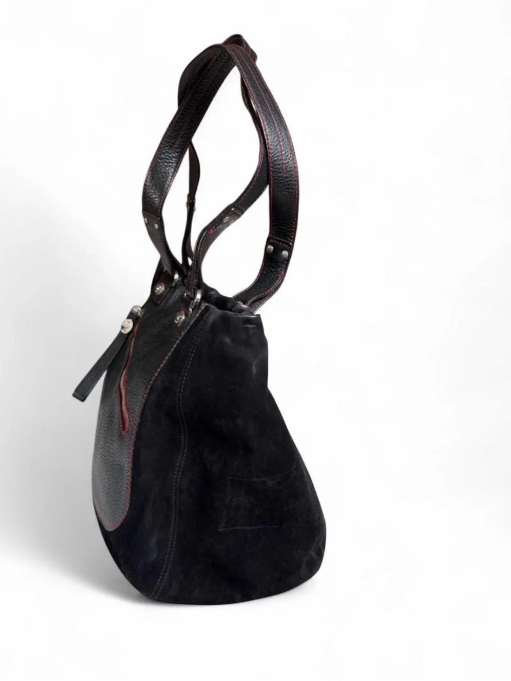 Tod's  Black Leather and Suede Tote from the Ferrari collection
